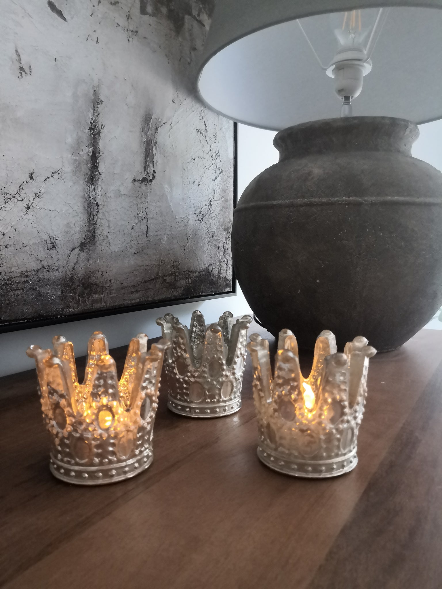 Silver Crown Tealight Holder